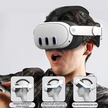 DEVASO Ремень для головы Meta Quest 3 Повышение комфорта Выдвижное регулируемое оголовье гарнитуры для аксессуаров для очков VR