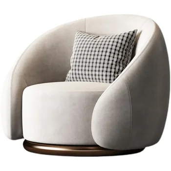 Короткий бархатный диван для гостиной Минималистичное кресло с крылышкой Вращающееся кресло