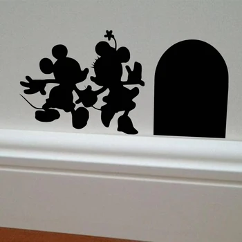 Микки и Минни Хаус Винил DIY наклейка на стену домашний декор Мышь 3D наклейка на стену мультфильм автомобильные наклейки детская комната или гостиная