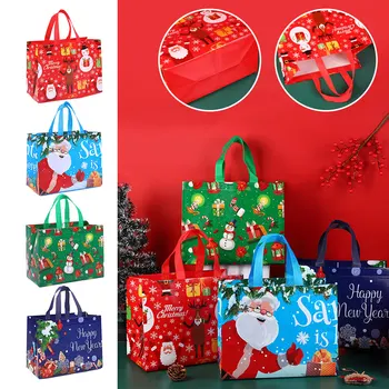 Рождественская подарочная сумка Санта-Клаус Снеговик Конфеты Подарочная упаковка Сумка 2023 Счастливого Рождества Домашний декор Navidad Noel 2024 Новый год